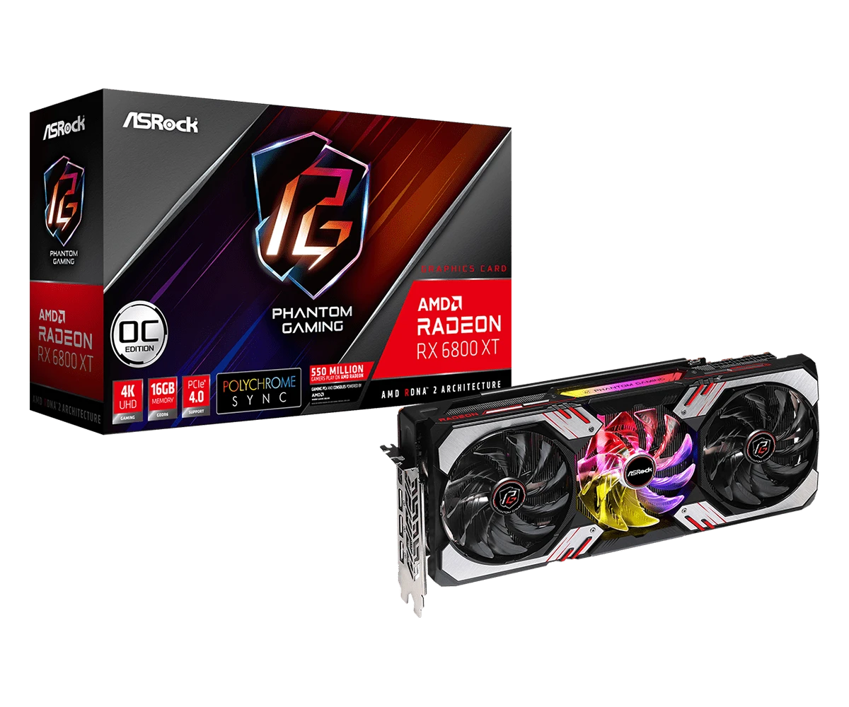ASRock AMD Radeon RX 6800 XT Phantom Gaming D 16G OC
